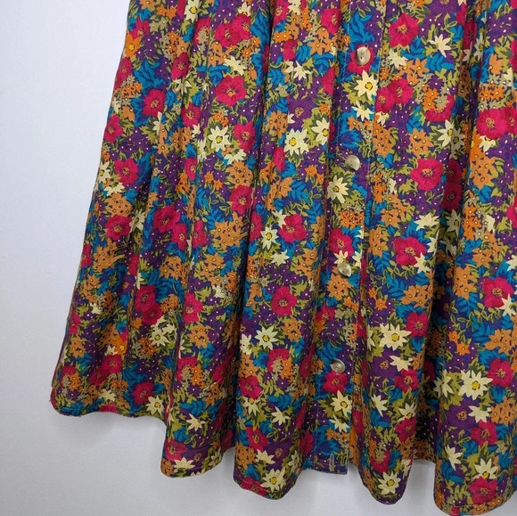 Liz Claiborne Floral A-Line Skirt with Red Belt - Picture 5 of 11